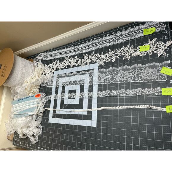 Lot Vintage Lace Trim Edging 200+ YARDS Embellishment Shabby Slow Stitch Sewing - Picture 2 of 2